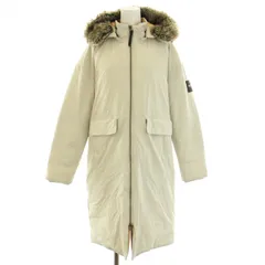 エーグル AIGLE ブロカロングダウンコート アウター ジップアップ スタンドカラー フード フェイクファー ロゴパッチ 38 M ライトグレー ZBF091J /BBのサムネイル