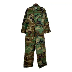 00年代 米軍実物 U.S.ARMY メカニック カバーオール オールインワン ミリタリー ウッドランドカモ (メンズ MEDIUM) 中古 古着 T2396