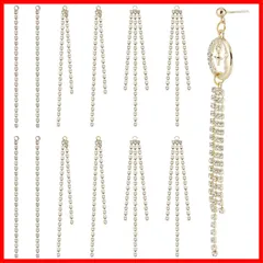 【数量限定】　24個3種　ラインストーン　タッセル　チャーム　イヤリング　チャーム　パーツ　ラインストーン　ひねり　チャーム　キラキラ　ピアス　パーツ　ツイスト　チャーム　金色　チャーム　揺れ　メタルチャーム　垂れ飾り　ゴールド　ファイニエ　チェーン　イヤリン