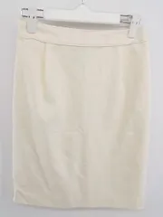 ◇ UNITED ARROWS ユナイテッドアローズ リネン混 膝丈 タイト スカート サイズ36 アイボリー レディース P  【1301310007772】