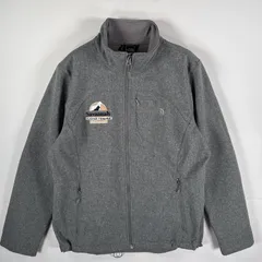 古着 ザ・ノースフェイス THE NORTH FACE フリースジャケット ソフトシェル 企業ロゴ 止水ジップ サイドポケット XL  グレー レディース