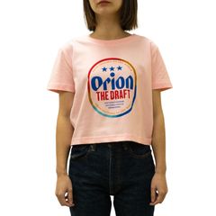 オリオン tシャツ クロップド 丈 コットン 綿 ピンク オリオンtシャツ オリオンビール 正規品 ご当地 シャツ 沖縄 ロゴ 4色カラー 輪 レディース