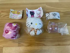 未使用 ハローキティ ガチャ 3点セット アイマスク ボールチェーン めじるしアクセサリー【A0315-001】▶110