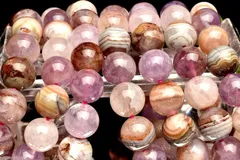 天然瑪瑙 アメジスト＆クレイジーレースアゲート共生　14mm　ブレスレット 1個売り パワーストーン 天然石 _BG5646-14