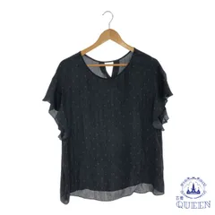 ☆美品☆ kumikyoku クミキョク トップス フレアスリーブ シフォンブラウス 水玉 重ね着 透け感 フェミニン レディース ブラック 水玉模様 7 901-8483 送料無料 古着