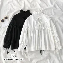 シャツ ブラウス リボン フリル トップス レディース 長袖 春 秋 フリルネック フリル襟 スタンドカラー 白ブラウス 黒ブラウス 韓国 ファッション
