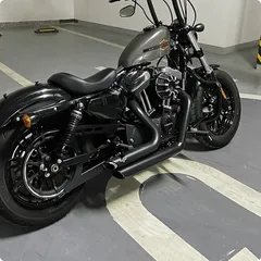 Harley Davidson XL1200N XL883N XL1200 XL883 スポーツスター 14-21 HD純正 リンクルブラック フルエキ マフラー 刻印 64900422