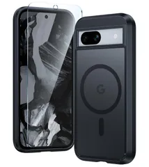 【特価商品】カバー グーグルピクセル8A 耐衝撃 落下防止 指紋防止 米軍MIL規格取得 マット感 黄変防止 半透明 マグネチック 薄型 ケース 用 スマホケース 8A Pixel ブラック Google FNTCASE