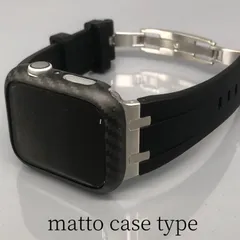 GimelZayin マット カーボン ブラック シルバー★アップルウォッチ ラバーベルト カバー　ケース 44mm 45mm 49mm 4 5 6 7 8 9 se スポーツ メンズ レディース ultra ウルトラ Apple Watch バンド