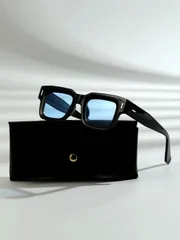 アクセサリー メンズ アイアクセサリー 1個 ユニセックス 厚手フレーム レトロ クラシック カレッジスタイル 四角型フレーム Y2Kファッショングラス、メタルリベット装飾 4個付、夏のビーチバケーション、アウトド