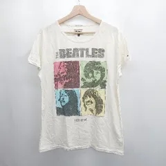 ◇ ⊂Φ HILFIGER DENIM ヒルフィガーデニム ビートルズプリント 半袖 Tシャツ サイズL アイボリー メンズ E  【1506130002949】