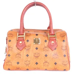 エムシーエム MCM ヴィンテージ ハンドバッグ ミニボストン 皮革 レザー 総柄 ヴィセトス柄 茶 ブラウン 鞄のサムネイル