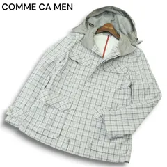 COMME CA MEN コムサ メン フード着脱可★ チェック スプリング マウンテン パーカー ジャケット Sz.M メンズ