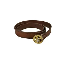 Tory Burch トリーバーチ ベルト】 レザーベルト 黒に近い濃茶色
