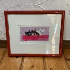 【美品】渡辺あきお　絵画　版画　絵　猫絵画　ネコ　猫インテリア 仔猫 渡辺あきお 絵画 版画 絵 猫絵画 ネコ 猫インテリア 仔猫