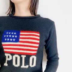 POLOラルフローレン米国製USA星条旗AMERICANフラッグ新品セーターXL
