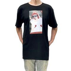 オリジナル ビッグ Tシャツ リトルマーメイド アリエル 人魚姫 プリンセス ウエディング FUCK YOU 目隠し 中指 挑発  黒 ブラック 2XL(3L) 3XL(4L) 4XL(5L) 5XL(6L) オーバーサイズ メンズ レディース ユニセックス