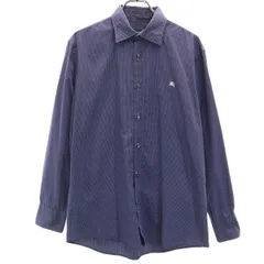 BURBERRY BLUE LABEL バーバリーブルーレーベル ドット柄 長袖 シャツ 2 ネイビー 三陽商会 水玉 メンズ 古着のサムネイル