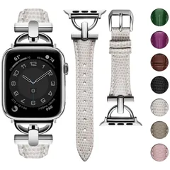 45mm 49mm、女性用トップグレインレザー 44mm ベルト、iWatch 42mm SE 41mm SE2 40mm Series 38mm 9 バンド 8 バンド 7 Watch 6 Apple 5 スリムレザー製 4 アップルウォッチ 3 コンパチブ