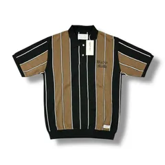WACKOMARIA （BROWN）［ストライプジャガードポロシャツ-23春夏］ WACKOMARIA （BROWN）［ストライプジャガードポロシャツ-23春夏
