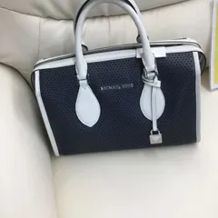 MISHAER KORS　マイケルコース　ストラップ付ショルダーバッグ　ミニボストン　ネイビー×ホワイト　エキスパート藤沢辻堂店