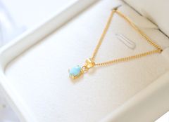 天然石ラリマー1粒シンプルネックレス✧華奢 / ヒーリングストーン ペンダント