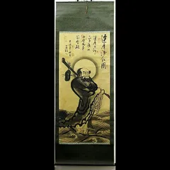 百瀬正堂　達磨画賛　ダルマ図　掛軸　名家伝来 百瀬正堂 達磨画賛 ダルマ図 掛軸 名家伝来 - メルカリ