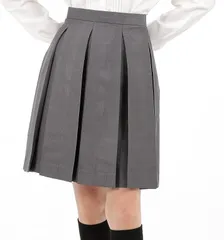Eiza ボックス プリーツスカート 学生 制服 箱ヒダ スクール 女子高生 e456 灰色 48cm( 灰色 48cm,  XL)
