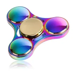 Lumturi ハンドスピナー 指スピナー Hand spinner ストレス解消 集中力を高める 高速回転 子供大人に適用 (S1虹色)