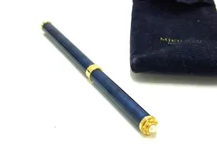 ■美品■ MIKIMOTO ミキモト 本真珠 アコヤ真珠 パール 約4mm リップブラシ メイクブラシ レディース ブルー系×ゴールド系 DE7372のサムネイル