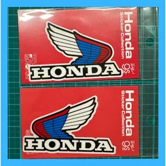 【2枚セット】HONDA　ホンダ　ステッカー ロゴ ダイカットクリアステッカー 1972WING mark TRICOLOR01　バイク　トリコロール　ホンダウィング