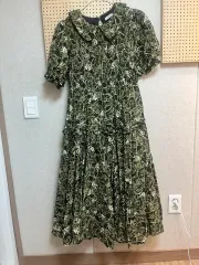 直営品【KUOSE】韓国ブランド モノクロ 花のマキシドレス 直営品【KUOSE】韓国ブランド モノクロ 花のマキシドレス (KUOSE