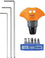 ベッセル(VESSEL) 六角棒 ボールポイント L型レンチ ロングタイプ 8300BP-L 対辺3mm & 対辺4mm & 対辺5mm & T型ラチェットドライバーセット TD-80【セット買い】
