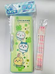 【鉛筆削りナシ・新品未使用】ちいかわ ヨコピタ ホログラム 両面開き筆箱 ふでばこ 筆入れ ＋ちいかわ 丸軸鉛筆 2B 3本組　ナガノ　吉伊卡哇　chiikawa （訳あり）