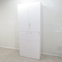 2017年製 KOKUYO コクヨ EDIA エディア 上下書庫 BWUH-SU59SAWN/BWU-L3A59SAWNN ホワイト キャビネット 収納庫 物置 書類 EG18038 中古オフィス家具