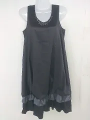 ◇ ◎ DRESKIP ドレスキップ タグ付 ビジュー ノースリーブ 膝丈 ワンピース サイズM ブラック レディース  【1206220005316】のサムネイル