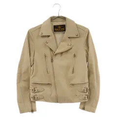 beautiful people (ビューティフルピープル) HORSE HIDE ホースハイド ペプラム ライダースジャケット 1330402008 ベージュのサムネイル