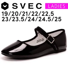 【新品】 バレエシューズ レディース SVEC シュベック ブラックエナメル 黒 バレエシューズ ローヒールパンプス カンフーシューズ 靴 シューズ 19 20 21 22 22.5 23 23.5 24 24.5 25 IPT246-1-CPM6