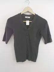 ◇ URBAN RESEARCH Sonny Label Vネック 五分袖 リブ ニット カットソー サイズFree ダークグレー レディース P  【1301200006663】