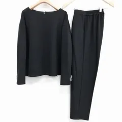 オペークドットクリップ OPAQUE.CLIP 美品 パール調ボタンジョーゼット トップス ブラウス パンツ スラックス 38 M ブラックのサムネイル