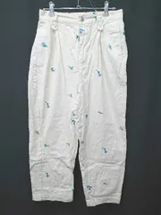 ◇ Θ SM2 サマンサ モスモス 花柄 刺繍 ワイド パンツ サイズL オフホワイト レディース E  【1506110008695】