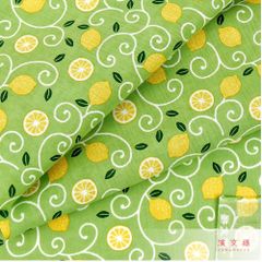 新品未使用品 絵手ぬぐい 【レモン唐草】濱文様  グリーン 爽やか ハンカチ代わり ハンドメイド生地 半衿 埃よけ 日本製