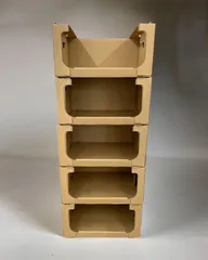 スタッキング 収納 ボックス 段ボール 棚  服 押し入れ クローゼット 5個DB-01