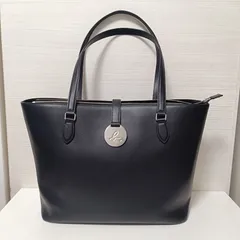 アニエスベー 本革レザー トートバッグ ビジネスバッグ ブラック A4収納可 手提げ 肩がけ 未使用 美品