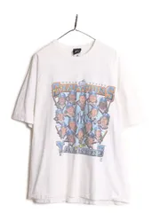【お得なクーポン配布中!】 90s USA製 MLB オフィシャル ヤンキース イラスト プリント Tシャツ メンズ XXL / 90年代 オールド 当時物 大リーグ 白 大きいサイズ 2XL