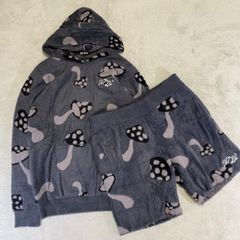 【RIPNDIP】リップンディップ　モヘアニット調　セットアップ　マッシュルーム　きのこ柄　カルフォルニアデザイン　ナイロン100％　セットアップ