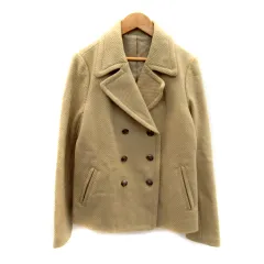 コムサイズム COMME CA ISM Pコート ピーコート ショート丈 無地 ウール混 L ベージュ /SY4のサムネイル