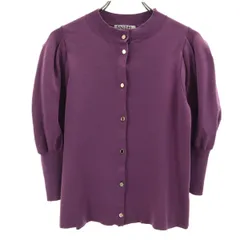 SNIDEL スナイデル 5分袖 パフスリーブ ニットカーディガン F パープル レディース 古着