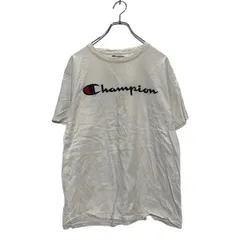 Champion 半袖 ロゴTシャツ M ホワイト チャンピオン クルーネック 袖ロゴ 古着卸 アメリカ仕入 a604-5234