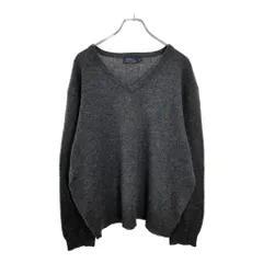 Polo by Ralph Lauren ポロ ラルフローレン Vネック ウールニット セーター グレー(メンズ XL)中古 古着 V2381